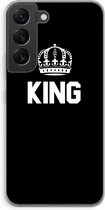 Case Company® - Samsung Galaxy S22 hoesje - King zwart - Soft Cover Telefoonhoesje - Bescherming aan alle Kanten en Schermrand
