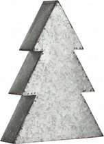tafeldecoratie kerstboom 21 x 28 cm zilver