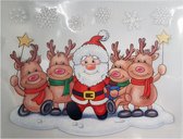 raamsticker Kerstman 28,5 x 34,5 cm wit/rood