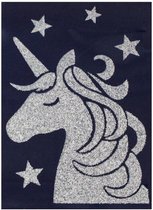 raamsticker unicorn 29,5 x 40 cm zilver