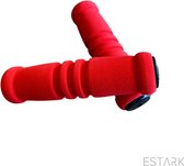 ESTARK® - Fietshandvatten - Zacht - Handvatten - Universeel - Fiets - Grips - Extra Grip – Fietshandvaten -Handvaten - Handig te monteren - Anti-slip – Fietsen – Stuur – Bikegrips - Zacht - Soft – Rood (SR)