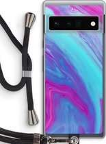 Case Company® - Google Pixel 6 Pro hoesje met Koord - Zweverige regenboog - Telefoonhoesje met Zwart Koord - Bescherming aan alle Kanten en Over de Schermrand