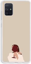 Case Company® - Samsung Galaxy A71 hoesje - I drink wine - Soft Cover Telefoonhoesje - Bescherming aan alle Kanten en Schermrand