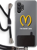 Case Company® - Samsung Galaxy A32 5G hoesje met Koord - I'm lovin' you - Telefoonhoesje met Zwart Koord - Bescherming aan alle Kanten en Over de Schermrand