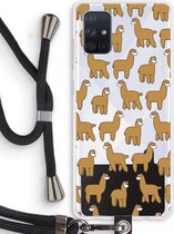 Case Company® - Samsung Galaxy A71 hoesje met Koord - Alpacas - Telefoonhoesje met Zwart Koord - Bescherming aan alle Kanten en Over de Schermrand