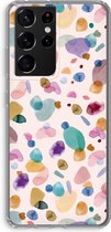 Case Company® - Samsung Galaxy S21 Ultra hoesje - Terrazzo Memphis - Soft Cover Telefoonhoesje - Bescherming aan alle Kanten en Schermrand