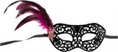 verkleedmasker maskerade zwart/roze one-size
