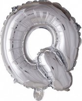 folieballon letter 'Q' 102 cm zilver