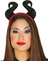 diadeemduivelshoorns 13 x 20 x 4 cm zwart/rood