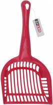 kattenbakschep 28 cm polypropeen rood