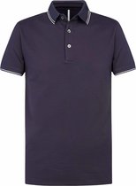 Profuomo slim fit polo - stretch katoen pique - marine blauw -  Maat: M