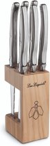 Lou Laguiole Steakmessen 6 Stuks + Houten Blok