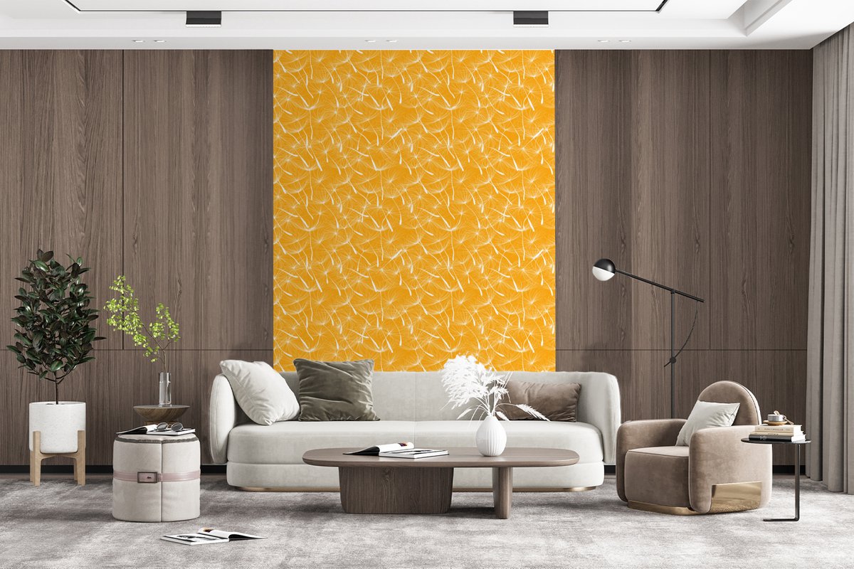 Behang - Fotobehang Paardenbloem - Oranje - Bloemen - Zomer - Breedte 160 cm x hoogte 240 cm
