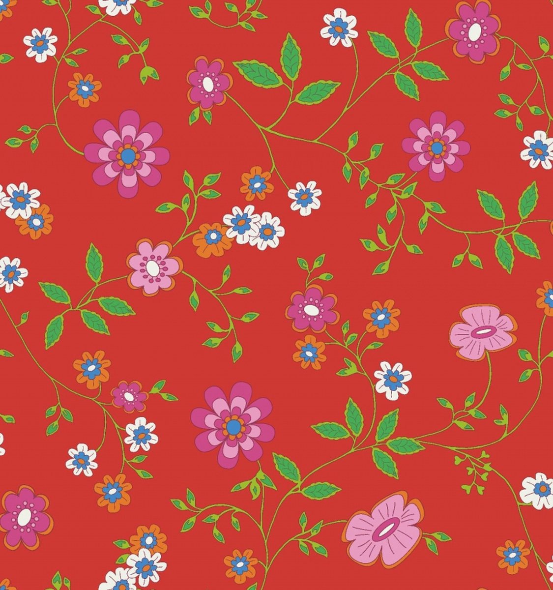 Behang Bloemen - Kinderkamer - Wandbekleding - Bluuming Affairs - 0,53 x 10,05