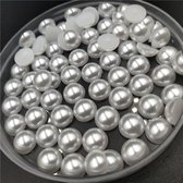 Demi Perles Japonaises Plates pour Décoration - Hotfix - Nail Art - Téléphone - Vêtements - Chaussures pour femmes - Paillettes - Wit - 5mm - 500 pièces