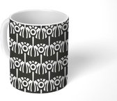 Mok - Koffiemok - Patroon - Zwart - Cirkel - Mokken - 350 ML - Beker - Koffiemokken - Theemok