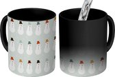 Magische Mok - Foto op Warmte Mokken - Koffiemok - Patronen - Sneeuwman - Geometrisch - Magic Mok - Beker - 350 ML - Theemok