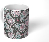 Mok - Koffiemok - Paisley - Roze - Blauw - Patronen - Mokken - 350 ML - Beker - Koffiemokken - Theemok