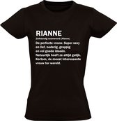 Rianne Dames T-shirt | jarig | verjaardagkado | verjaardag kado | grappig | Verjaardagshirt | Naam | Cadeau | Zwart