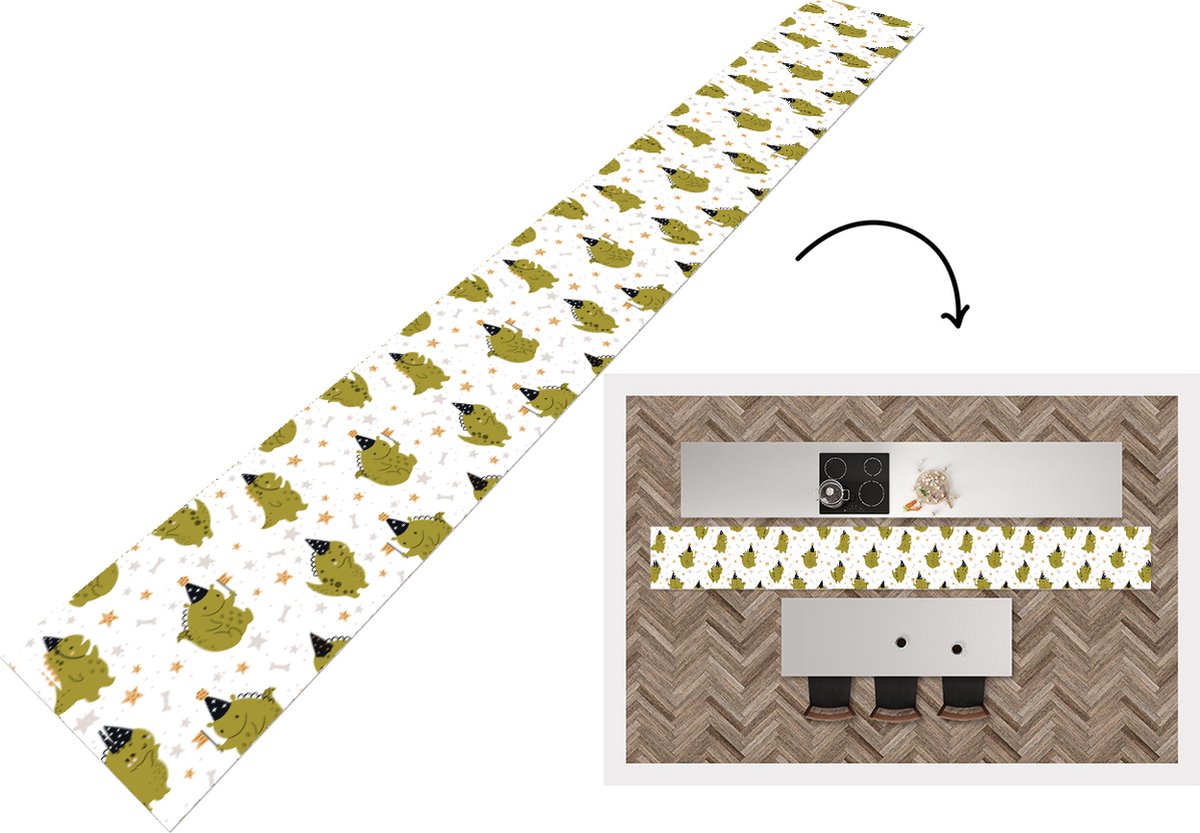 KitchenYeah Keukenloper - Keukenmat - Design - Jongens - Draak - Kinderen - Keuken vloerkleed multicolor, foto 3