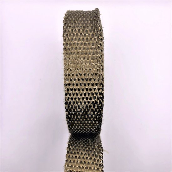 Enveloppe d'échappement - Enveloppe Heat - Ruban thermique - Ruban d'échappement - Titanium Beige - Rouleau de 10 m - 2,5 cm de large