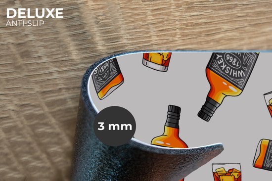 Set de Table - Napperons en Plastique - Whisky - Glas - Design - 45x30 cm - 6 pièces - Résistant à la Chaleur - Antidérapant - Pad - Amovible
