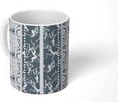 Mok - Koffiemok - Marmer - Geometrie - Zilver - Luxe - Patronen - Mokken - 350 ML - Beker - Koffiemokken - Theemok