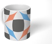 Mok - Koffiemok - Retro - Vormen - Pastel - Patroon - Mokken - 350 ML - Beker - Koffiemokken - Theemok