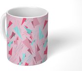 Mok - Koffiemok - Driehoek - Pastel - Patroon - Geometrie - Mokken - 350 ML - Beker - Koffiemokken - Theemok