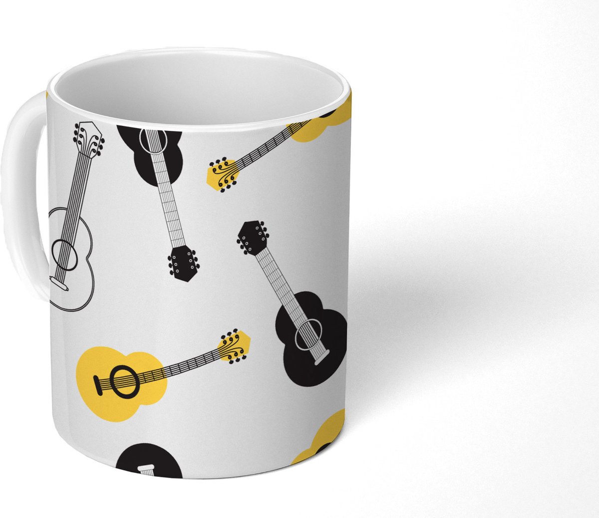 Mok - Koffiemok - Gitaar - Patronen - Instrumenten - Mokken - 350 ML - Beker - Koffiemokken - Theemok