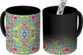 Magische Mok - Foto op Warmte Mokken - Koffiemok - Lavalamp - Patronen - Psychedelic - Neon - Magic Mok - Beker - 350 ML - Theemok