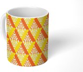 Mok - Koffiemok - 3D - Patronen - Oranje - Mokken - 350 ML - Beker - Koffiemokken - Theemok