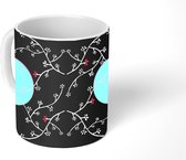 Mok - Koffiemok - Maan - Kersenbloesem - Patroon - Mokken - 350 ML - Beker - Koffiemokken - Theemok
