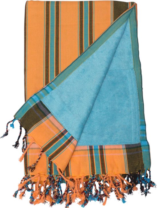 Fashion4wellness Kikoy Strandlaken Bon Bini DUBBEL STRANDLAKEN - HANDMADE IN KENYA - 95 x 170 cm