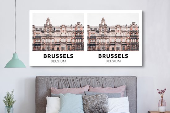 Tableau sur toile Bruxelles - België - Maisons - 160x80 cm - Décoration murale