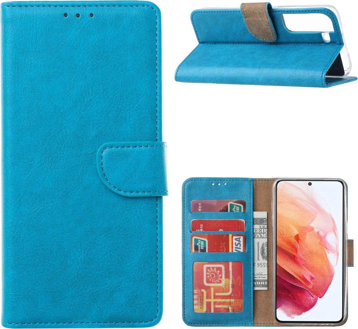 BixB Samsung S22 Plus Hoesje - Samsung Gaalxy S22 Plus hoesje - bookcase cover Rosegoud