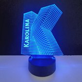 3D LED Lamp - Letter Met Naam - Karolina