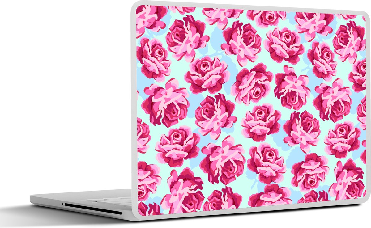 Laptop sticker - 15.6 inch - Bloemen - Rozen - Patroon - 36x27,5cm - Laptopstickers - Laptop skin - Cover