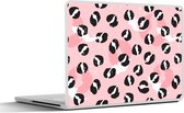 Laptop sticker - 14 inch - Panterprint - Deren - Design - Roze - 32x5x23x5cm - Laptopstickers - Laptop skin - Cover