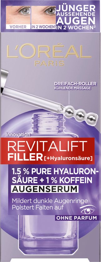 L'ORÉAL PARIS   Oogserum Revitalift Filler Hyaluron + cafeïne, 20 ml