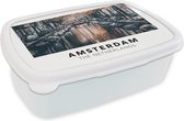 Broodtrommel Wit - Lunchbox - Brooddoos - Amsterdam - Nederland - Water - 18x12x6 cm - Volwassenen