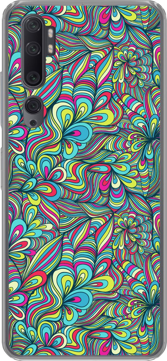 Telefoonhoesje Geschikt voor Xiaomi Mi Note 10 Pro hoesje - Fantasy - Design - Kleuren - Retro - Siliconen Telefoonhoesje Telefoonhoesje