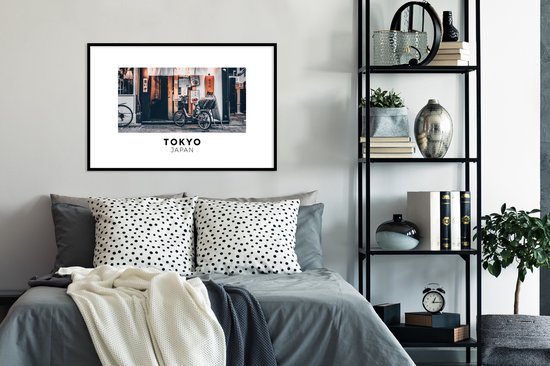 Cadre photo avec affiche - Tokyo - Japon - Vélo - 90x60 cm - Cadre pour affiche