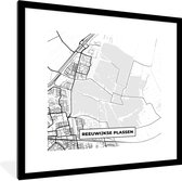 Fotolijst incl. Poster - Plattegrond - Nederland - Stadskaart - Kaart - Reeuwijkse Plassen - 40x40 cm - Posterlijst