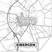 Affiche Eibergen - Zwart Wit - Plan de la ville - Carte - Carte - Nederland - 50x50 cm