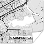 Poster Carte - Gaasperplas - Amsterdam - Carte - Plan de la ville - 100x100 cm XXL