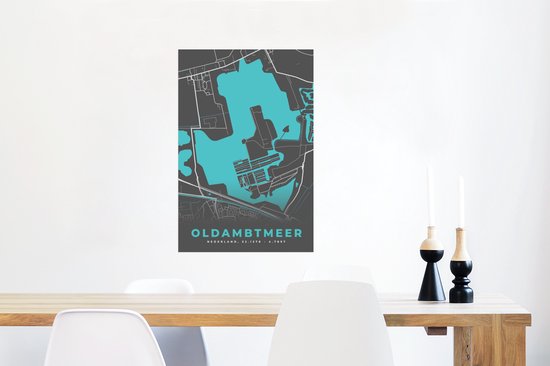 Affiche Plan de la ville - Carte - Water - Oldambtmeer - Carte - 60x90 cm