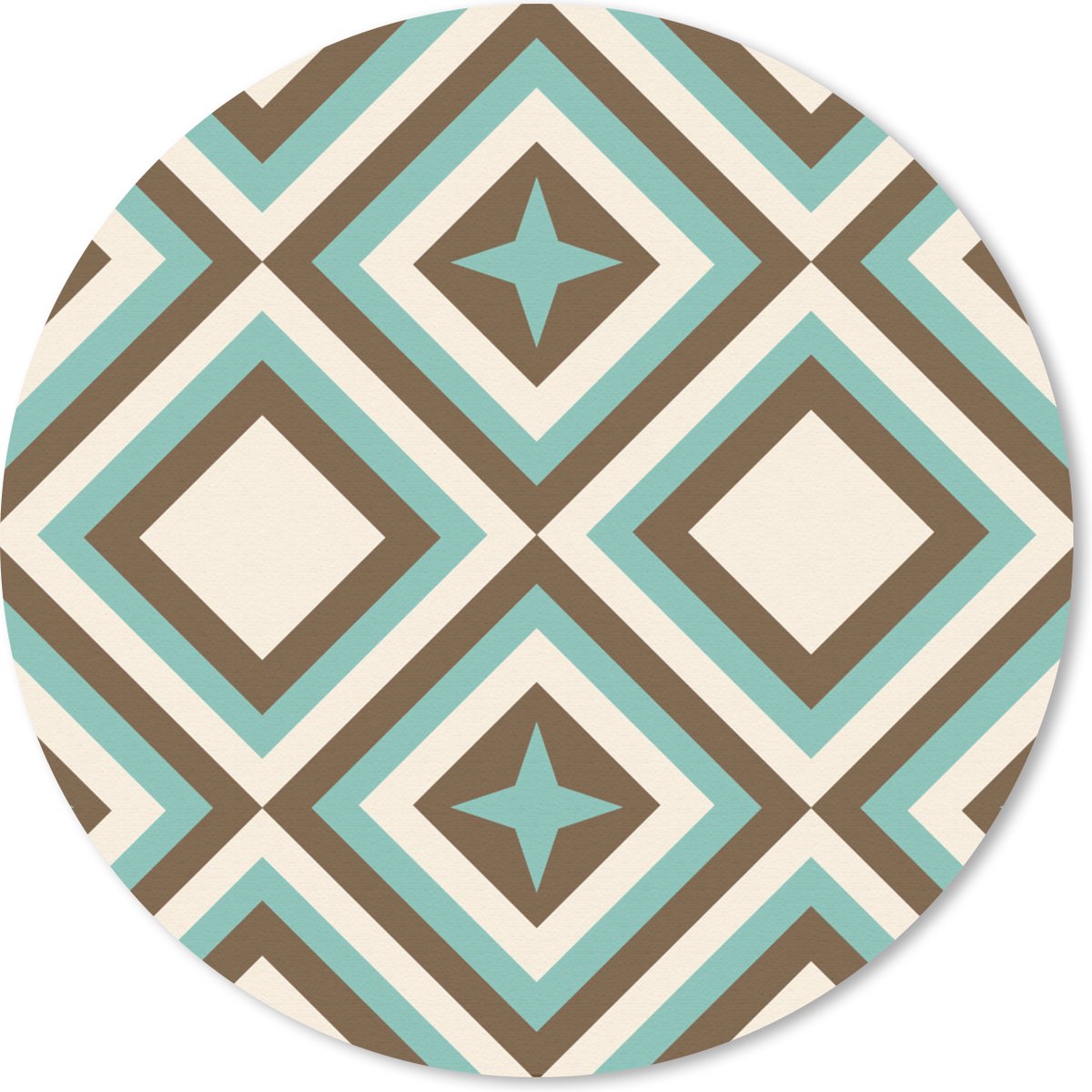 Muismat rond 50x50 cm - Mousepad Jaren 50 - Ster - Design - Ronde muismatten