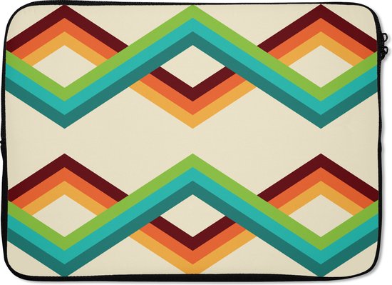 Housse pour ordinateur portable 13 pouces - Rétro - Rayures - Design - Seventies - Housse pour ordinateur portable