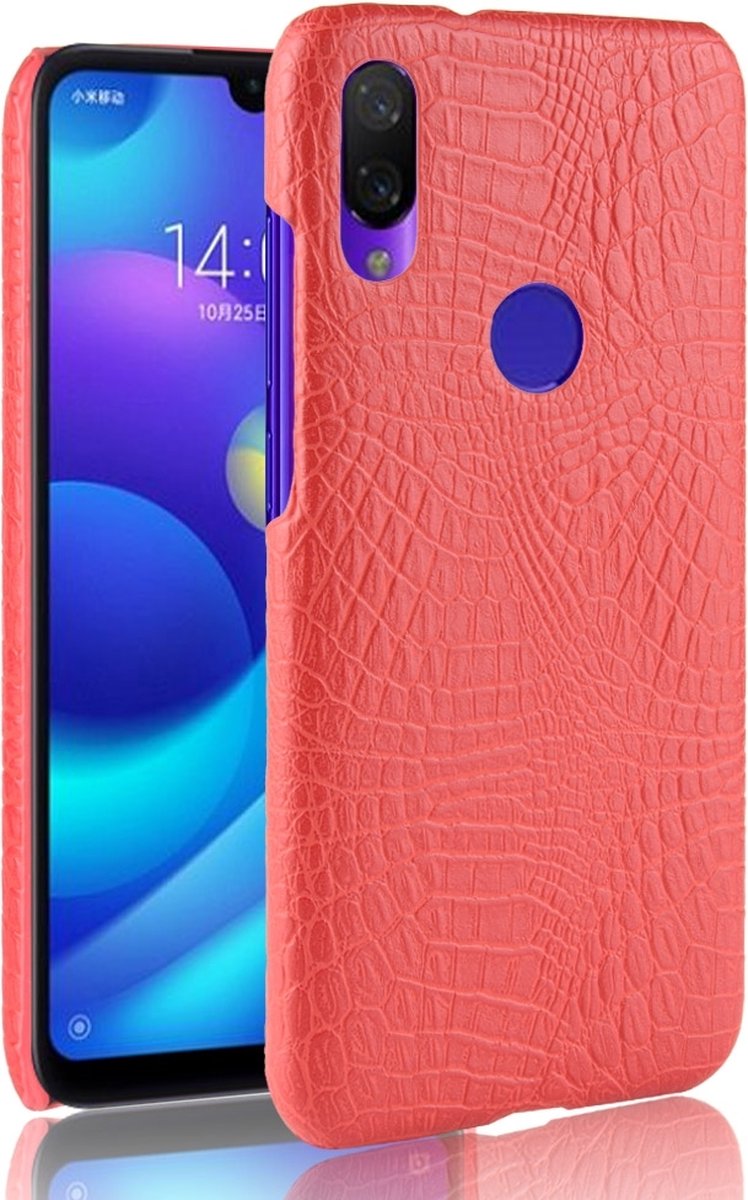 Mobigear Hoesje geschikt voor Xiaomi Redmi 7 Telefoonhoesje Hardcase | Mobigear Croco Backcover | Redmi 7 Case | Back Cover - Rood